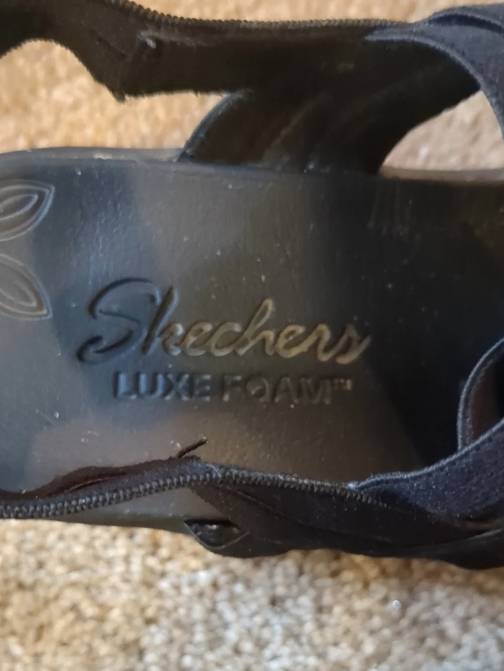 Skechers Black Wedge Sandals
